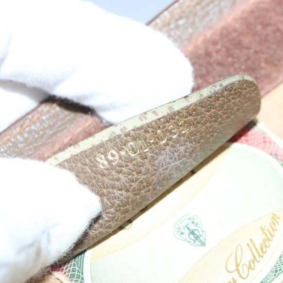 GUCCI GG Supreme Web Sherry Line Clutch Bag PVC Beige Red Auth 98953 - Picture 12 of 16